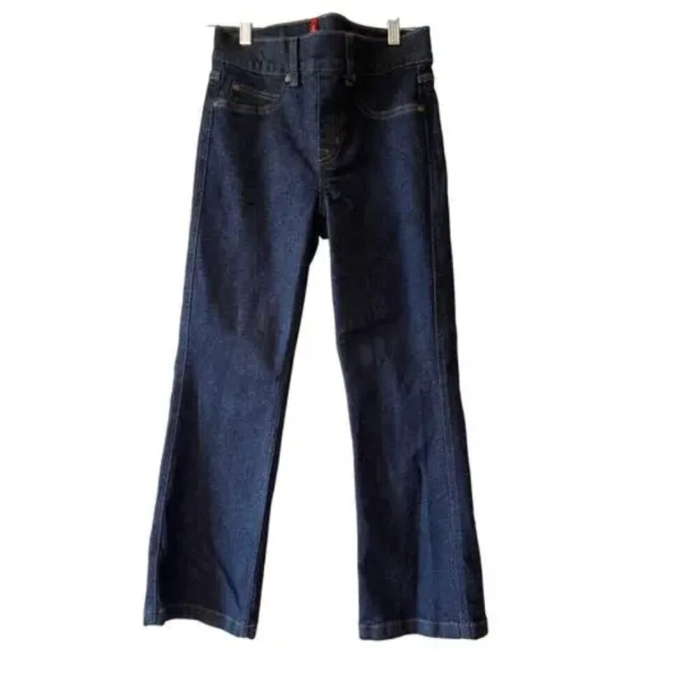 SPANX EveryWear Kick Flare Cropped Jeans Raw Indigo size Medium - Picture 5 of 6
